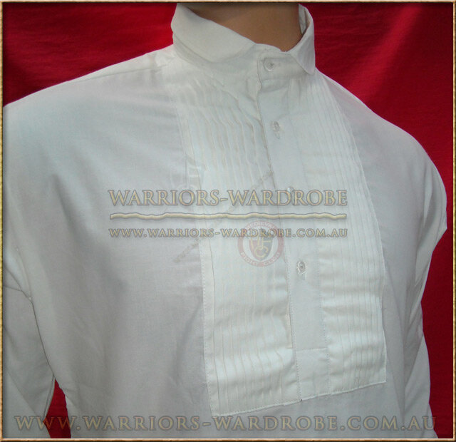 Civil-War Pleated Front Collared Dress Shirt