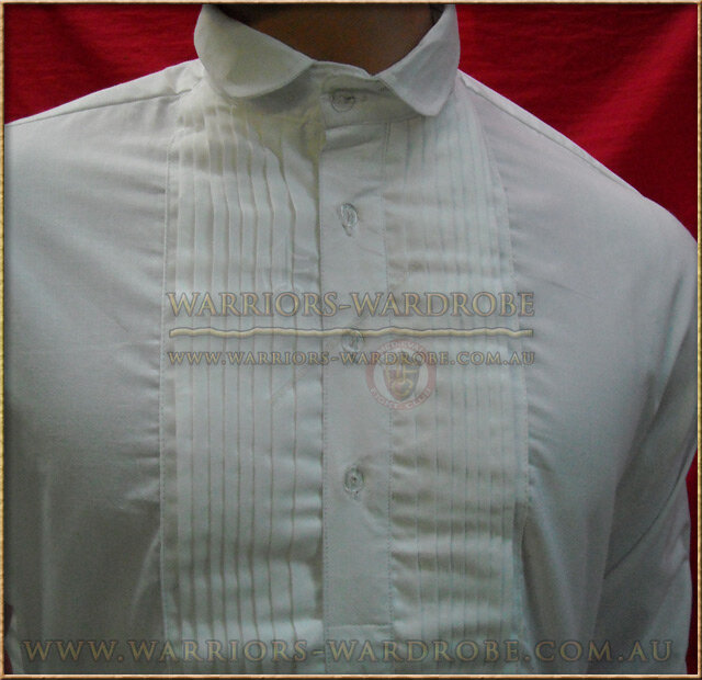 Civil-War Pleated Front Collared Dress Shirt