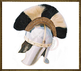 Carthagian Helmet - Black & White Plume