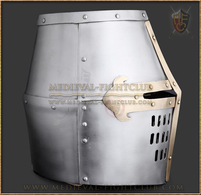 Crusader Great Helmet - brass cross