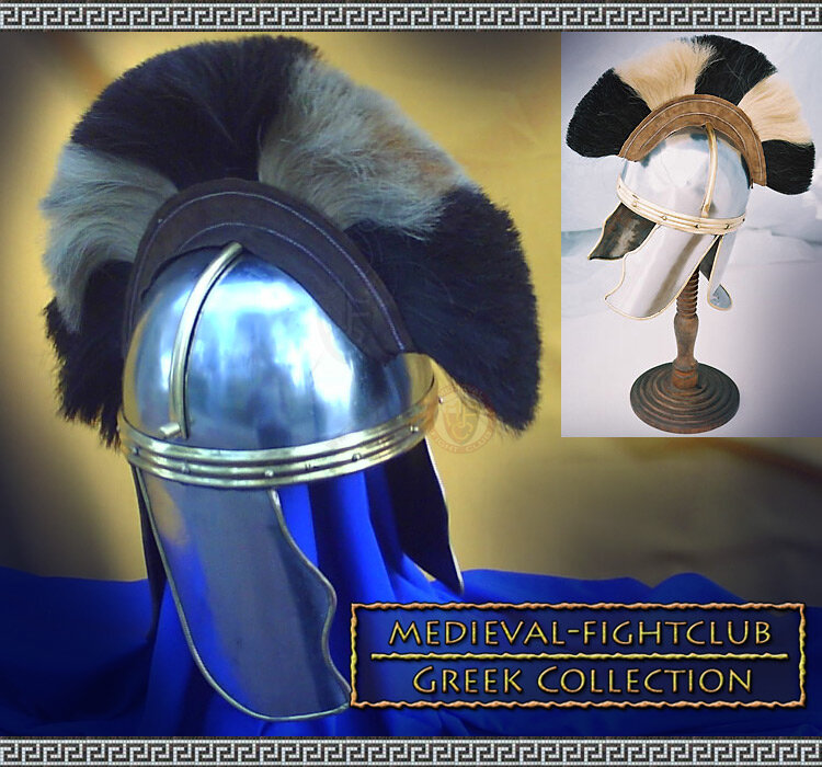 Carthagian Helmet - Black & White Plume